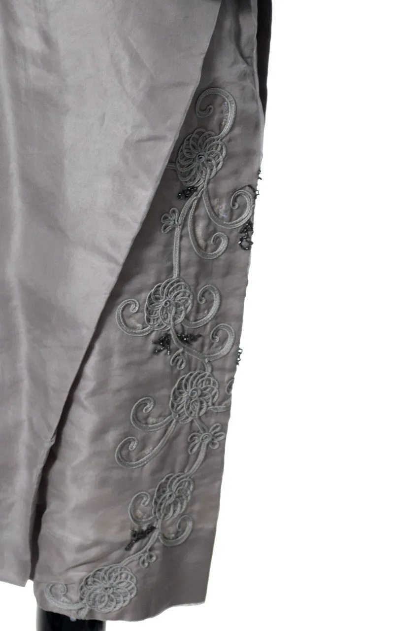 1940's Pale Purple Beaded Vintage Dress with Soutache Trim