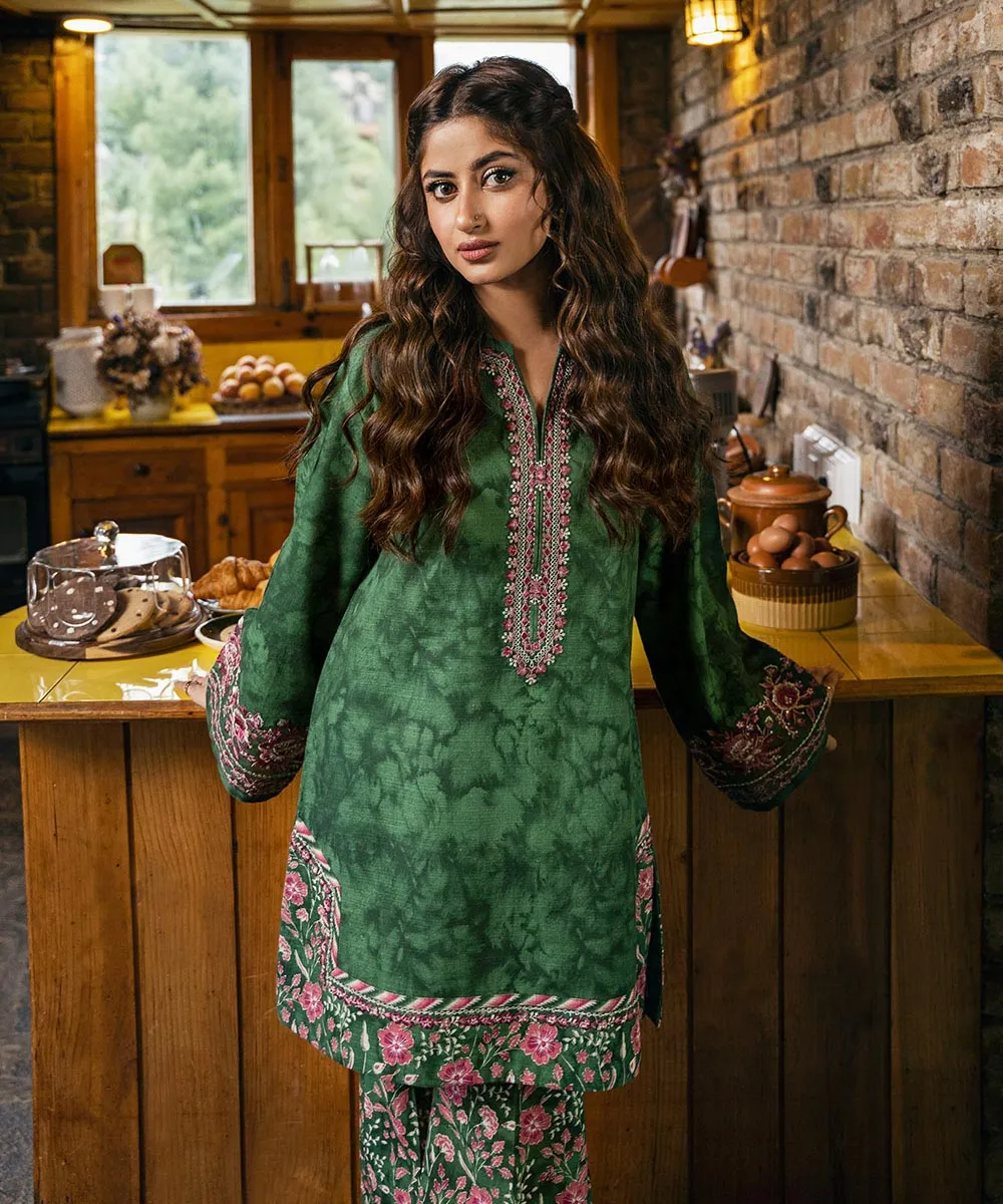 2 Piece - Embroidered Crosshatch Suit