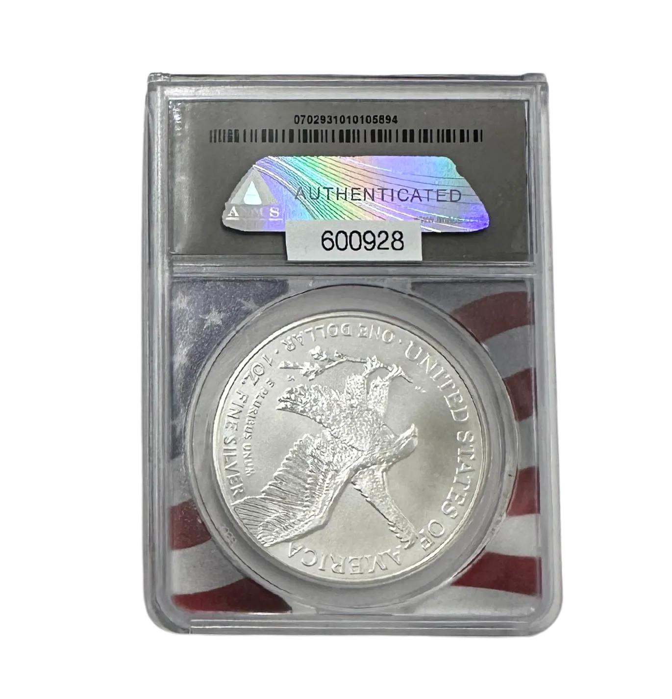 2022 Graded Silver Eagle Coin with Wood Viewing Case
