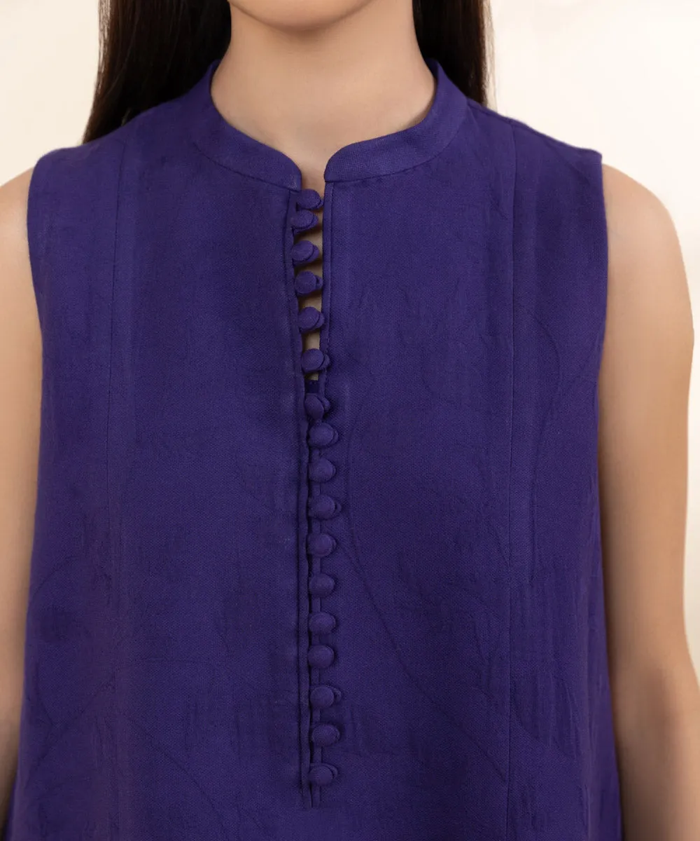 3 Piece - Embroidered Cotton Jacquard Suit