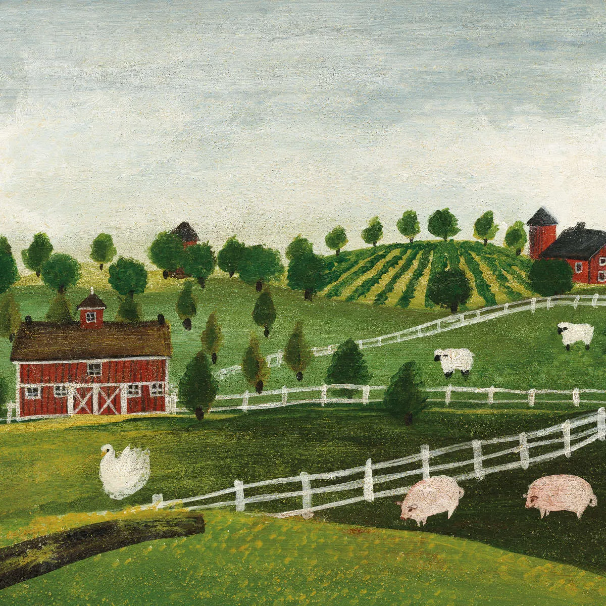 A Day At The Farm Bright Wall Art
