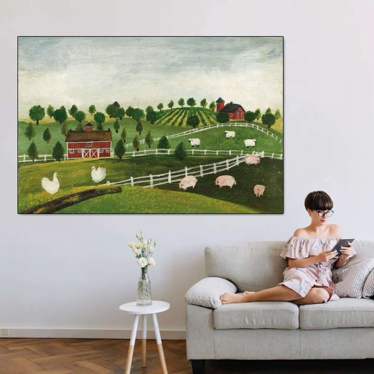 A Day At The Farm Bright Wall Art