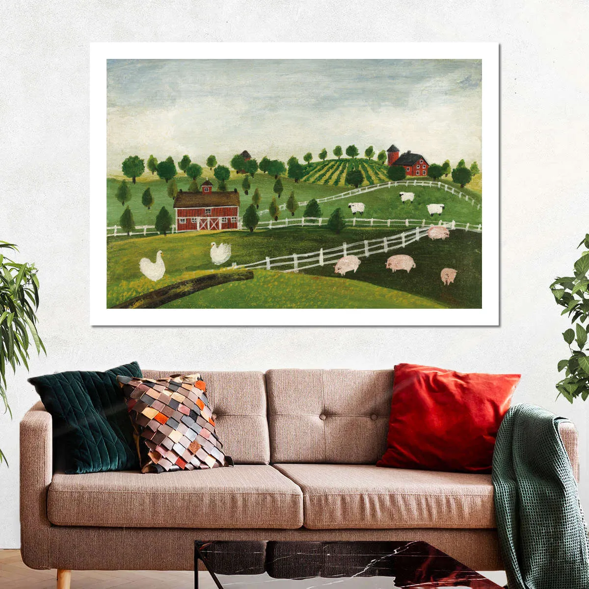 A Day At The Farm Bright Wall Art