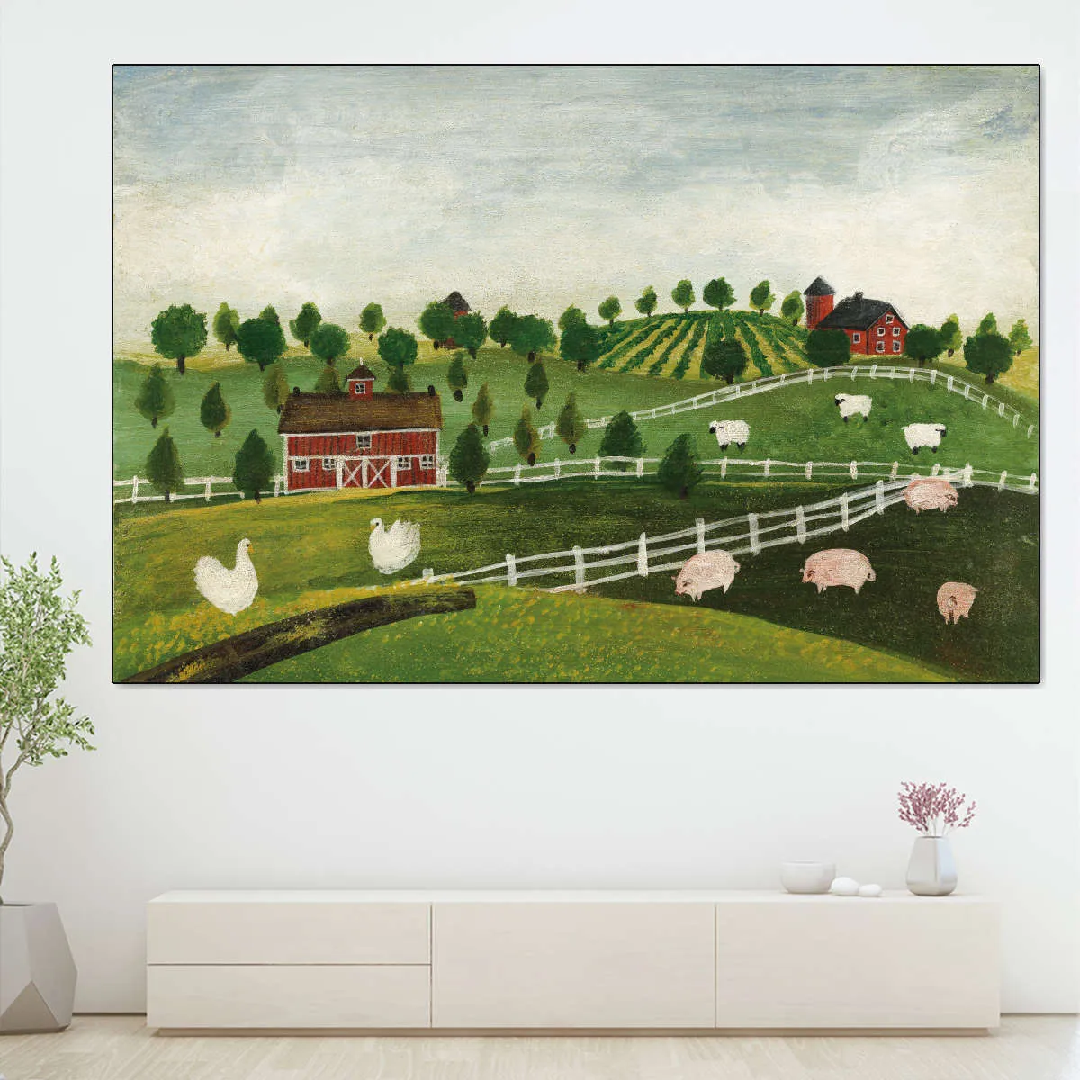 A Day At The Farm Bright Wall Art