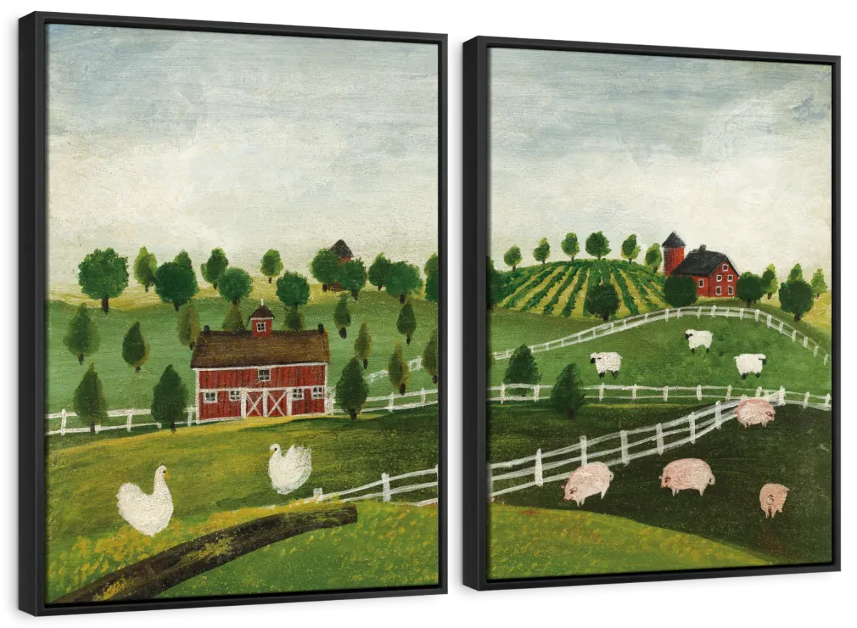 A Day At The Farm Bright Wall Art