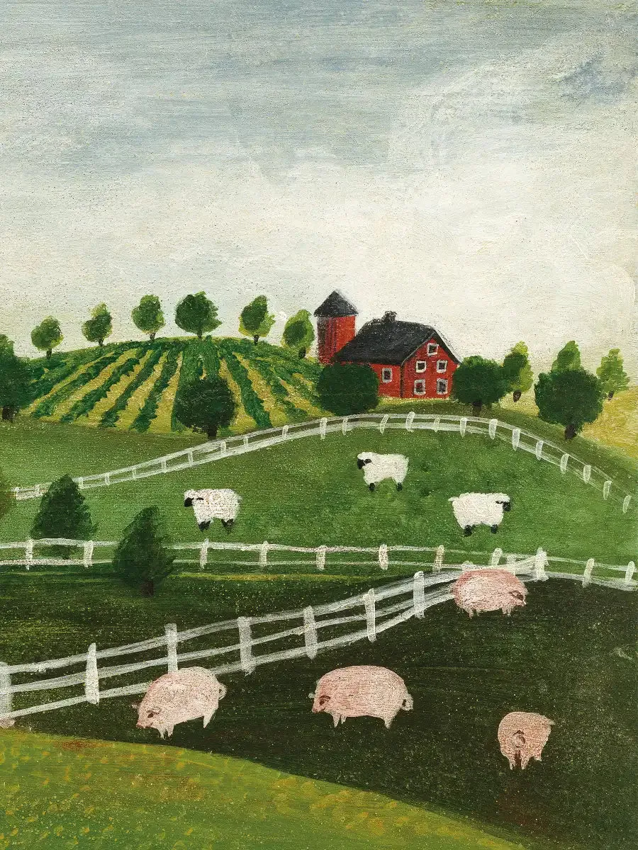 A Day At The Farm Bright Wall Art