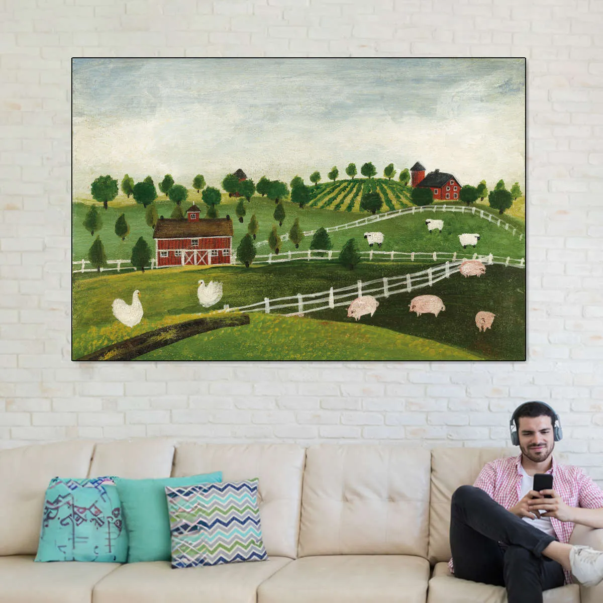 A Day At The Farm Bright Wall Art