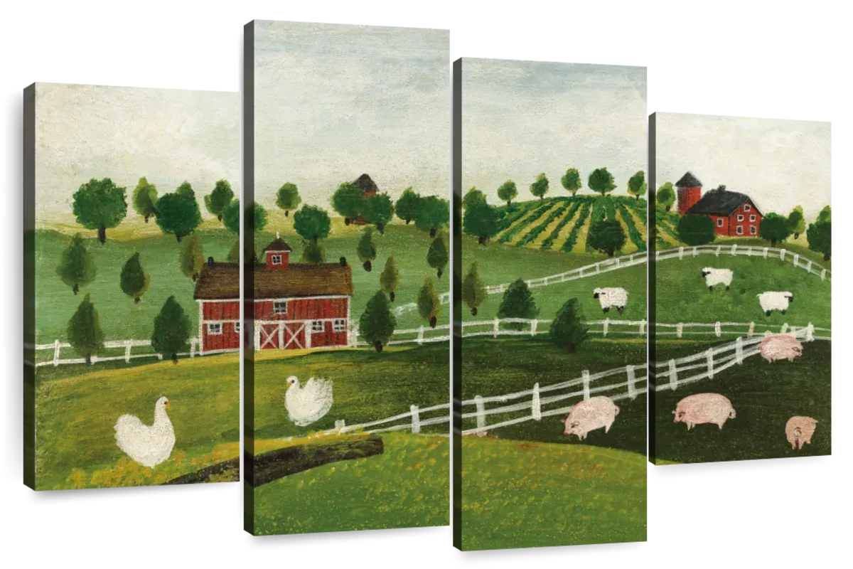 A Day At The Farm Bright Wall Art