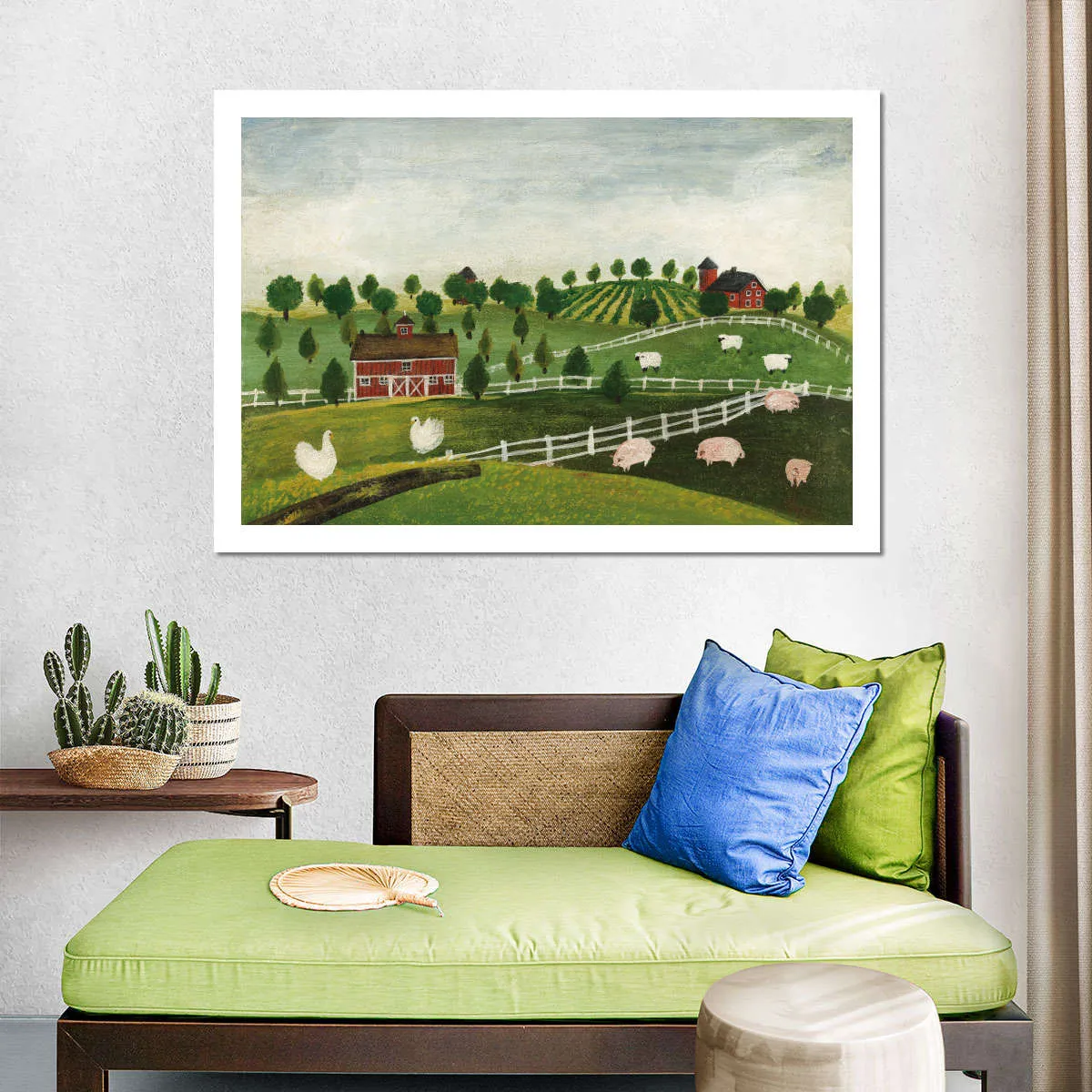 A Day At The Farm Bright Wall Art