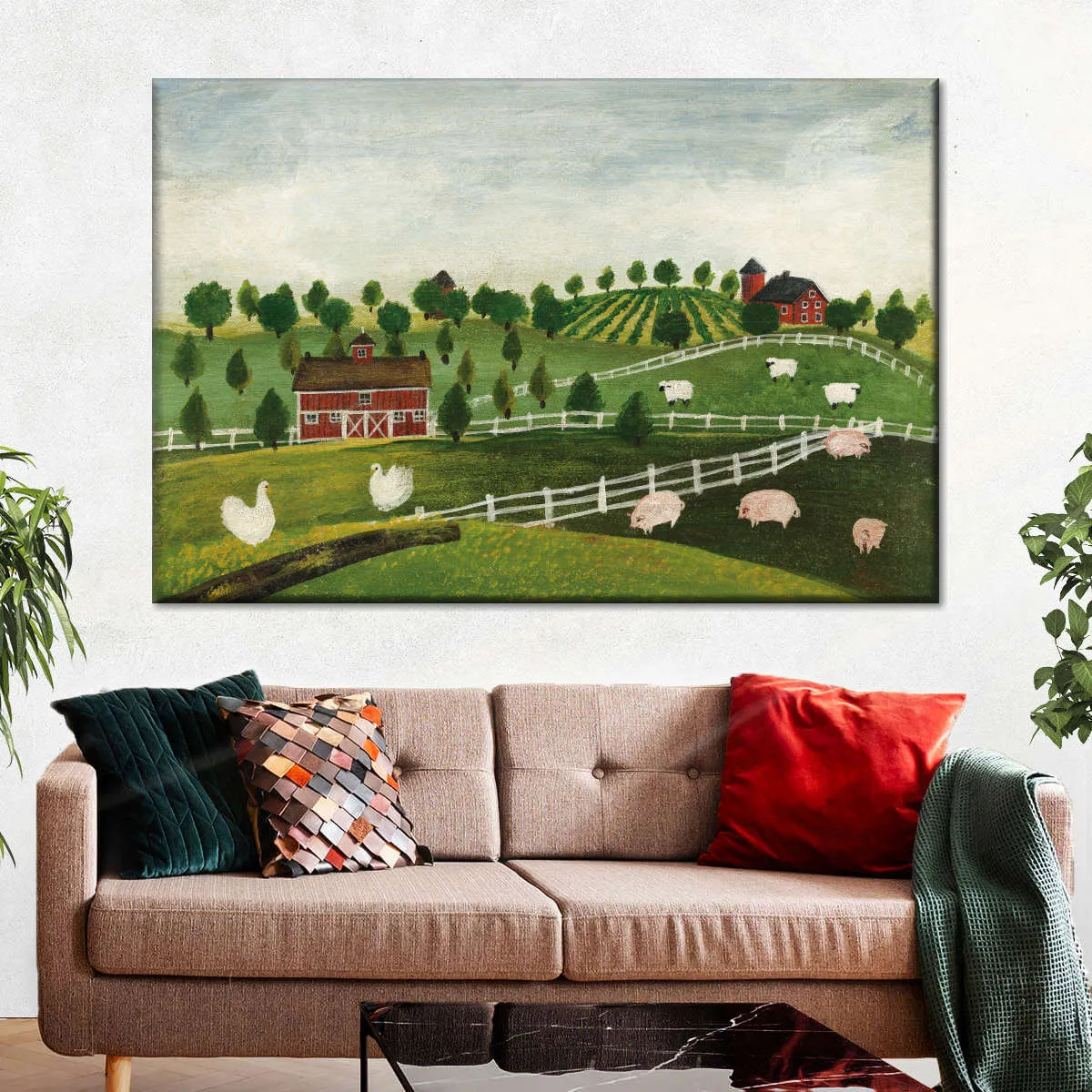 A Day At The Farm Bright Wall Art