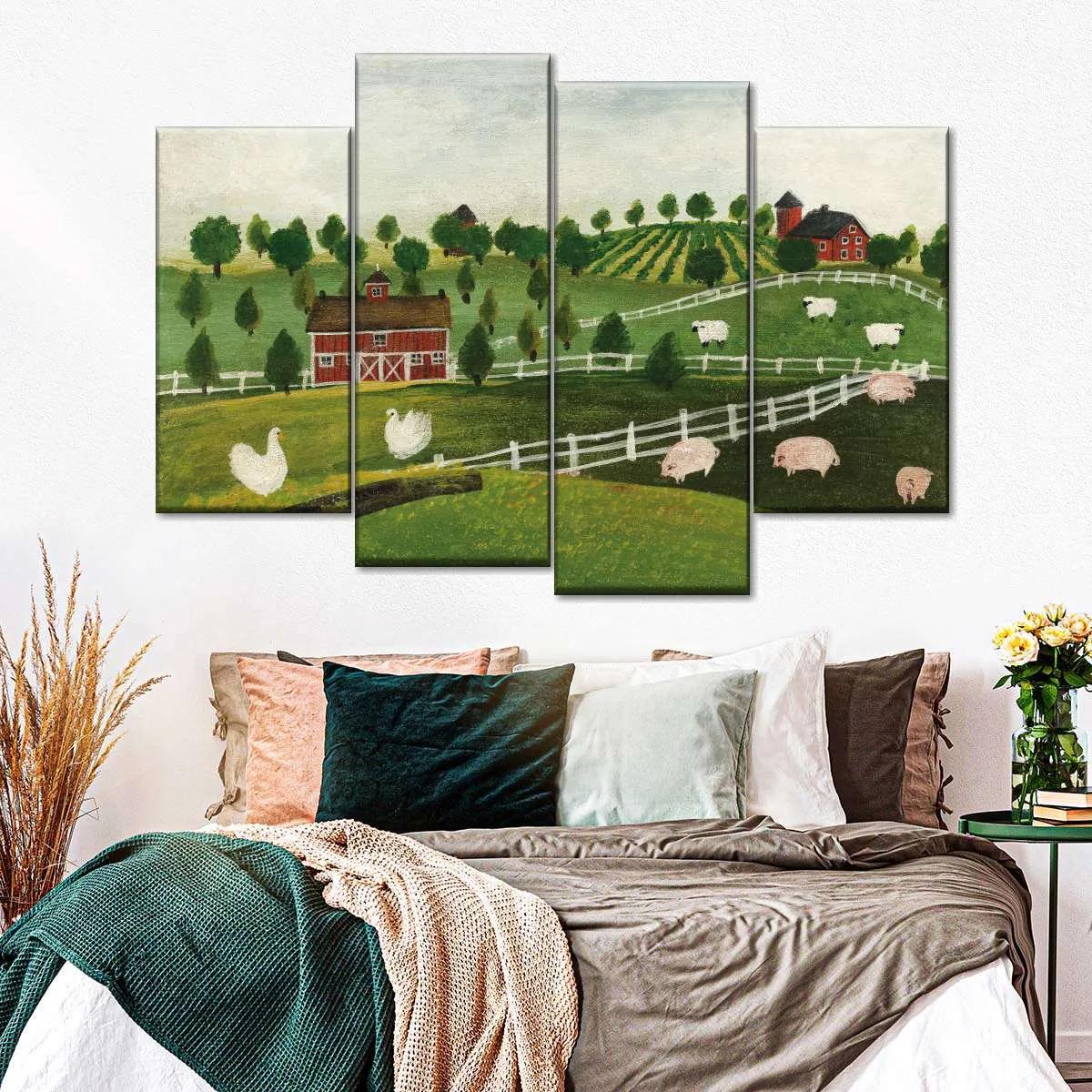 A Day At The Farm Bright Wall Art
