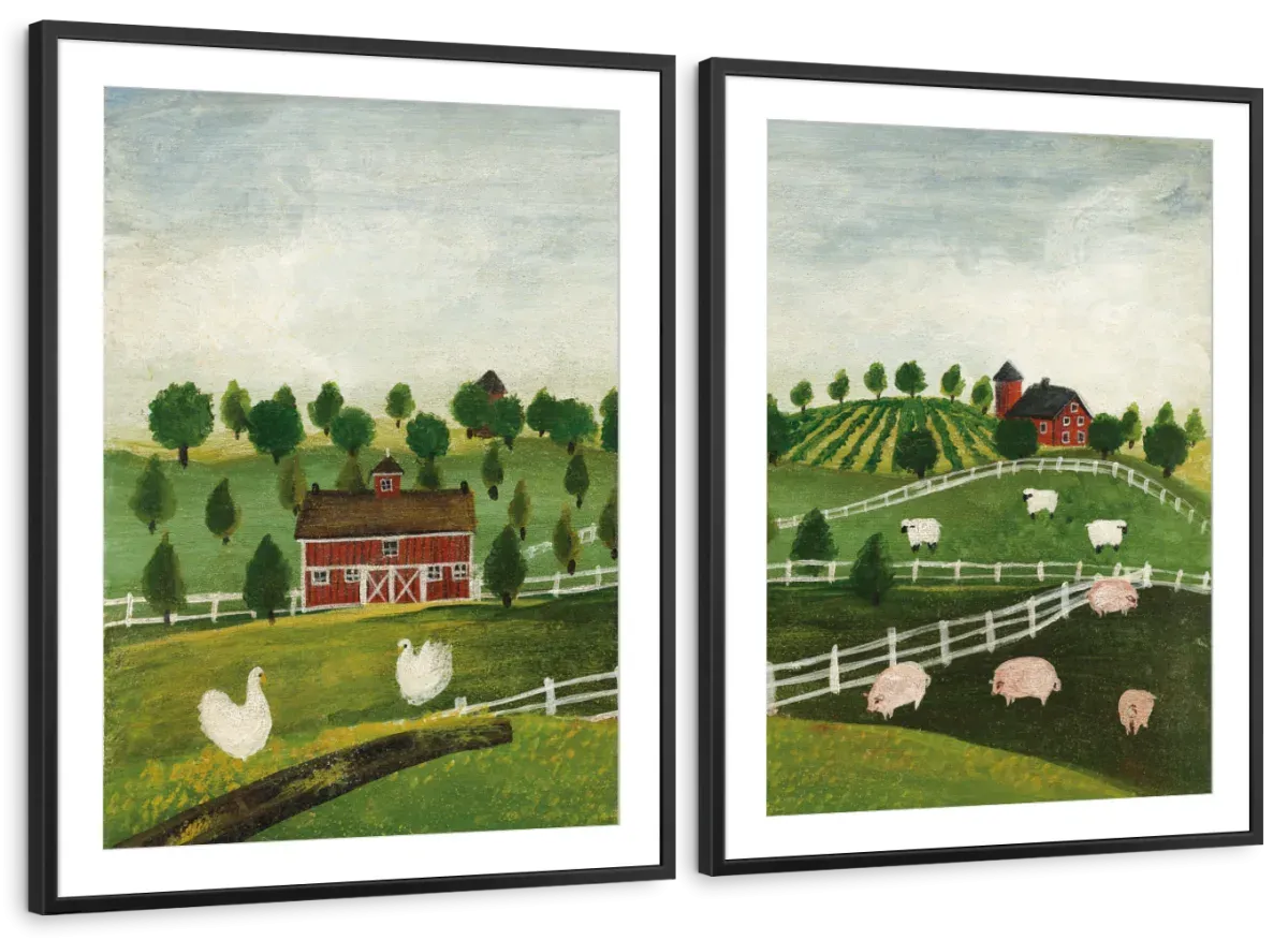 A Day At The Farm Bright Wall Art