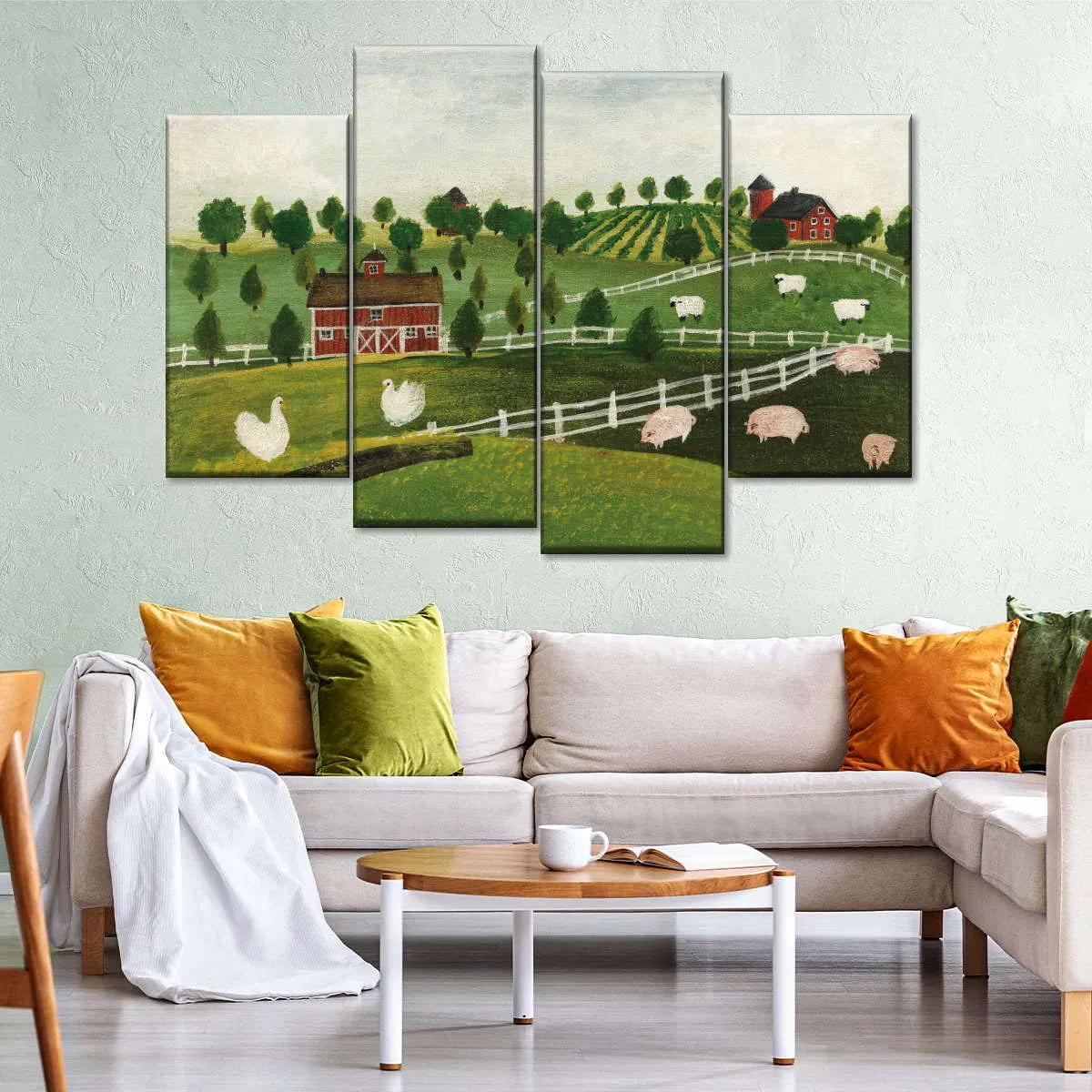 A Day At The Farm Bright Wall Art