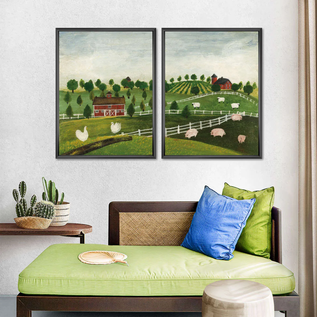 A Day At The Farm Bright Wall Art