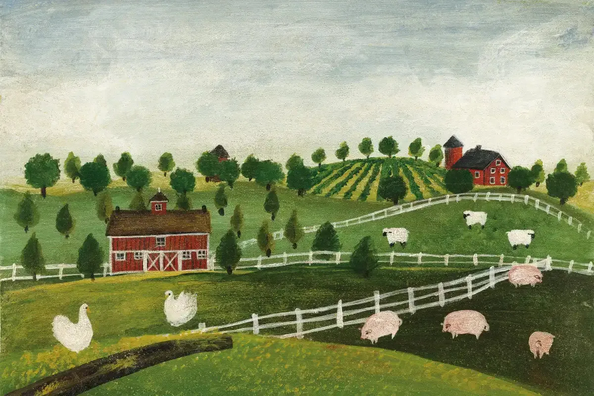 A Day At The Farm Bright Wall Art