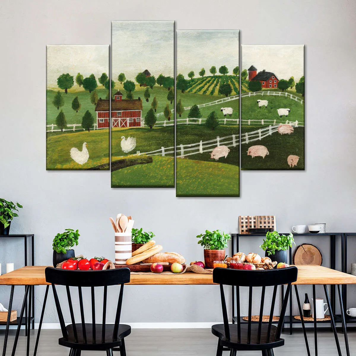 A Day At The Farm Bright Wall Art