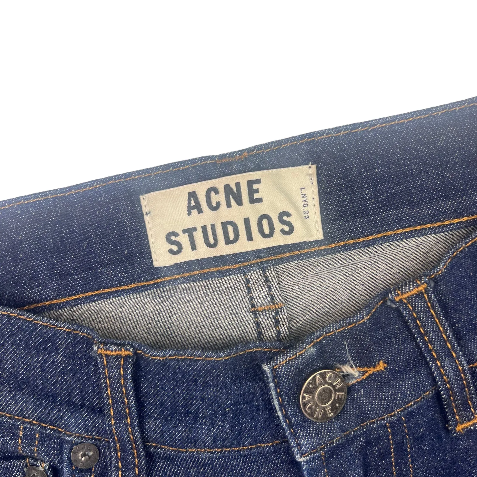 Acne Studios Ace Raw Skinny Fit Denim Jeans Blue