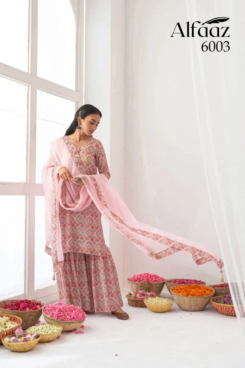 Alfaaz Vol 6 Digital Floral Print Stitch Suit