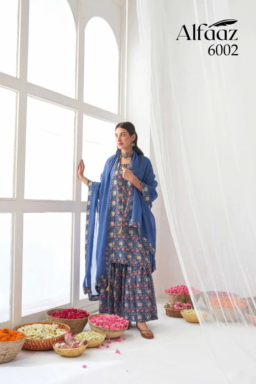Alfaaz Vol 6 Digital Floral Print Stitch Suit