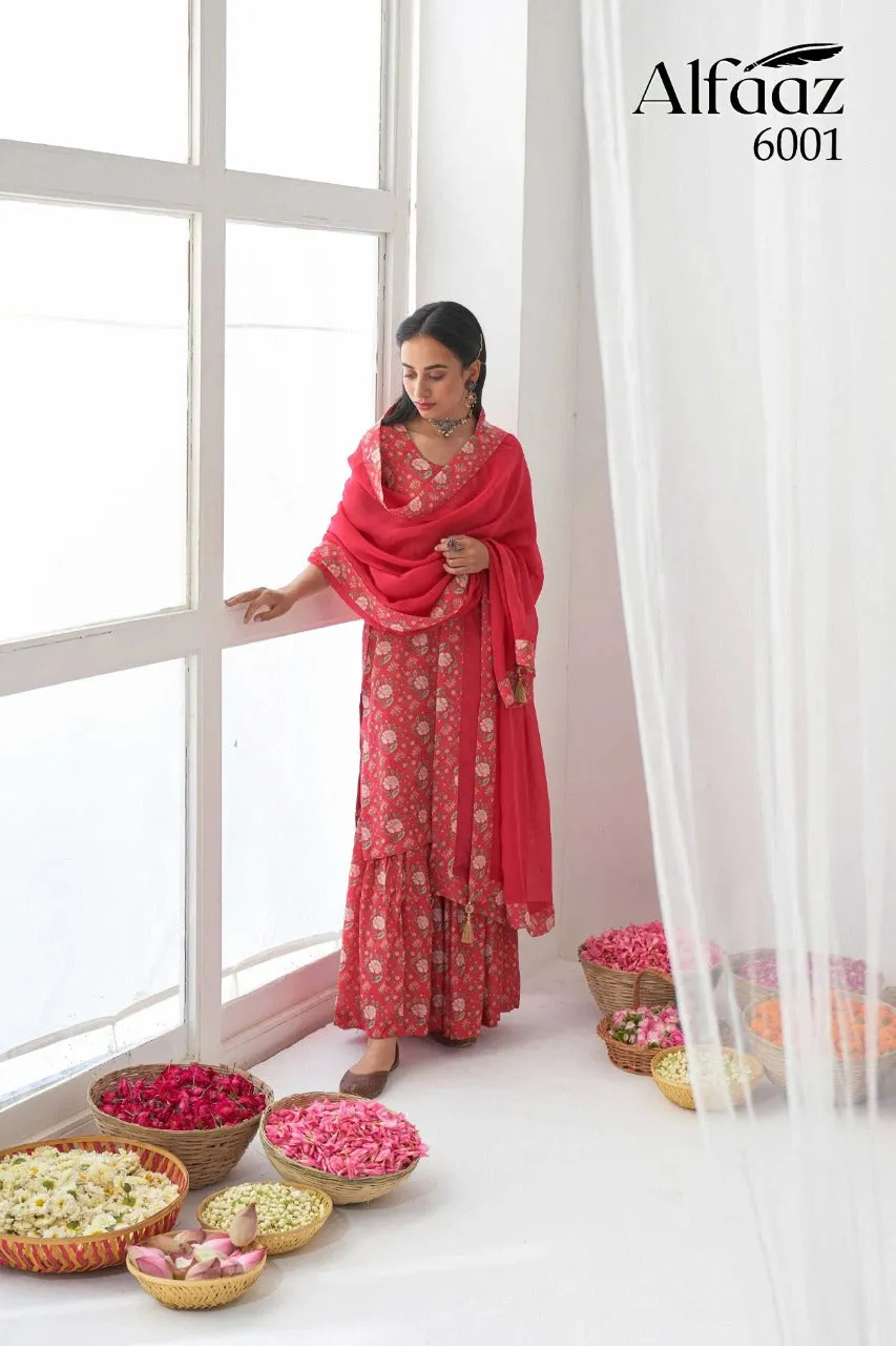 Alfaaz Vol 6 Digital Floral Print Stitch Suit