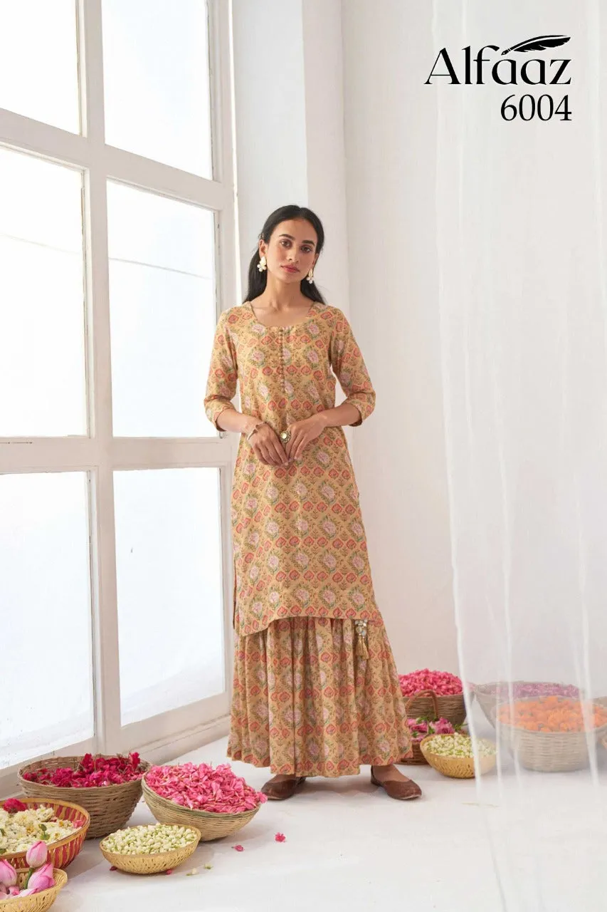 Alfaaz Vol 6 Digital Floral Print Stitch Suit