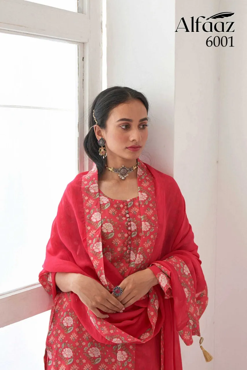 Alfaaz Vol 6 Digital Floral Print Stitch Suit
