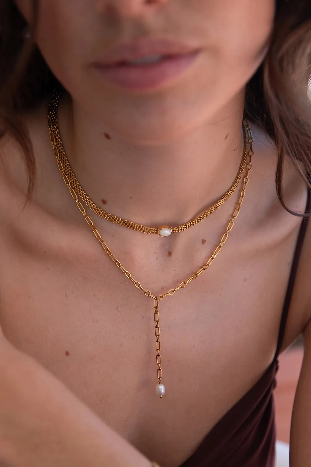 Amalfi Mesh Necklace 14K Gold Plated
