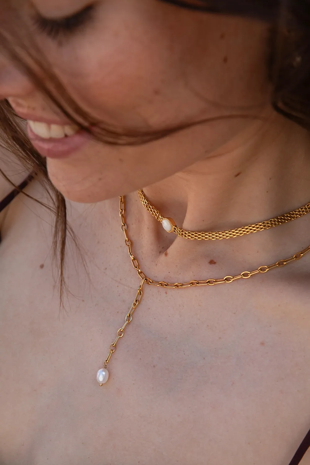 Amalfi Mesh Necklace 14K Gold Plated