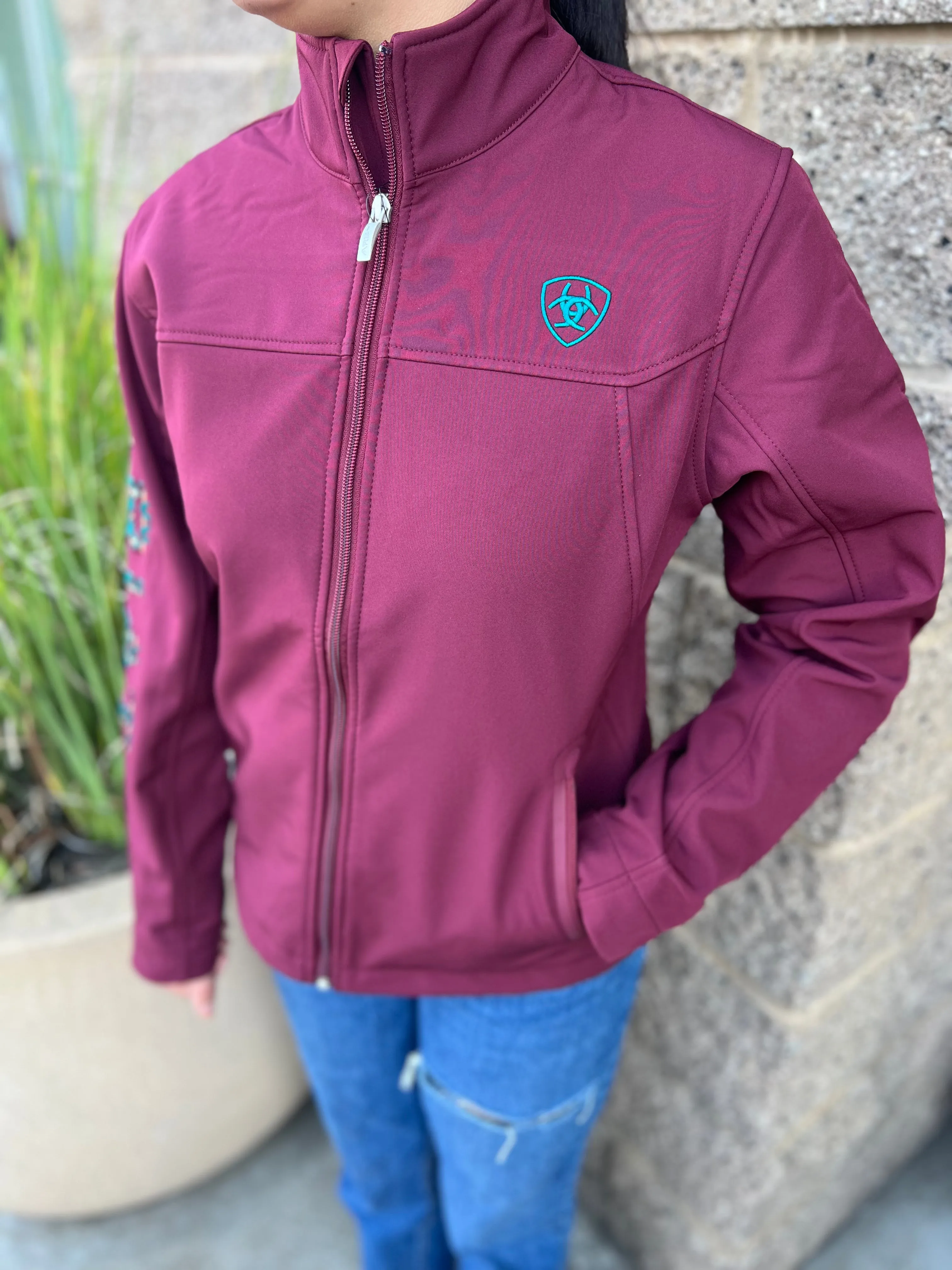 Ariat Women Tawny Port/Baja Soft-Shell Jacket (Dark Red)