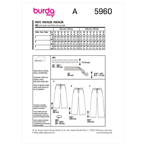Burda Trousers 5960