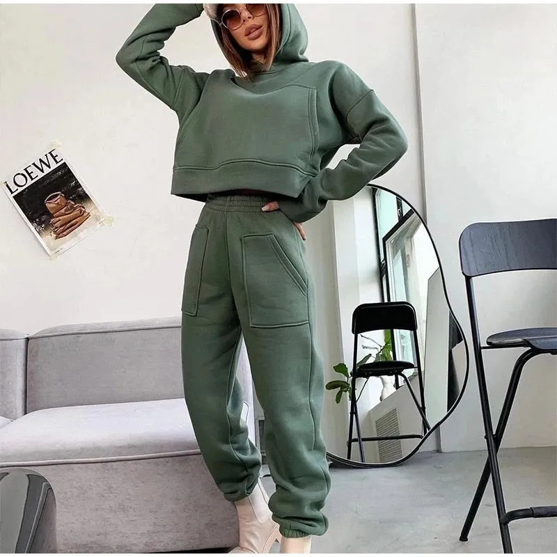Casual Solid Loose Sportswear 2 Piece Set