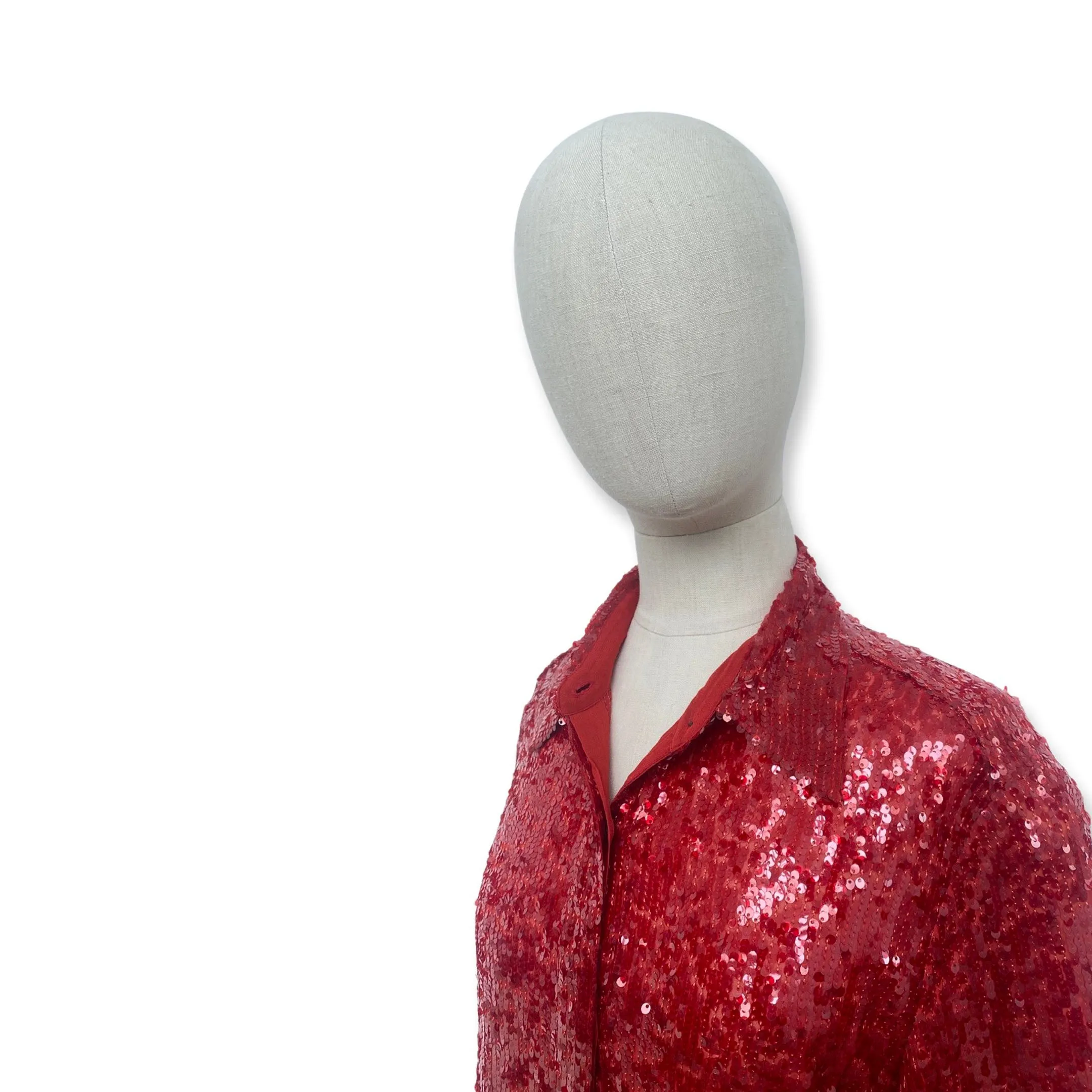 Cooper Shacket in Ruby Sequin
