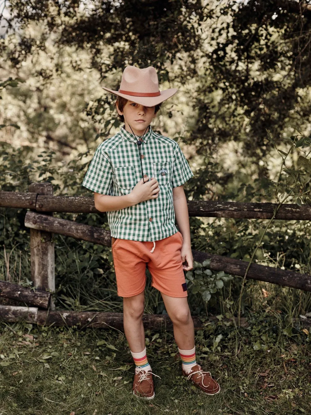 Copper Color Block Shorts