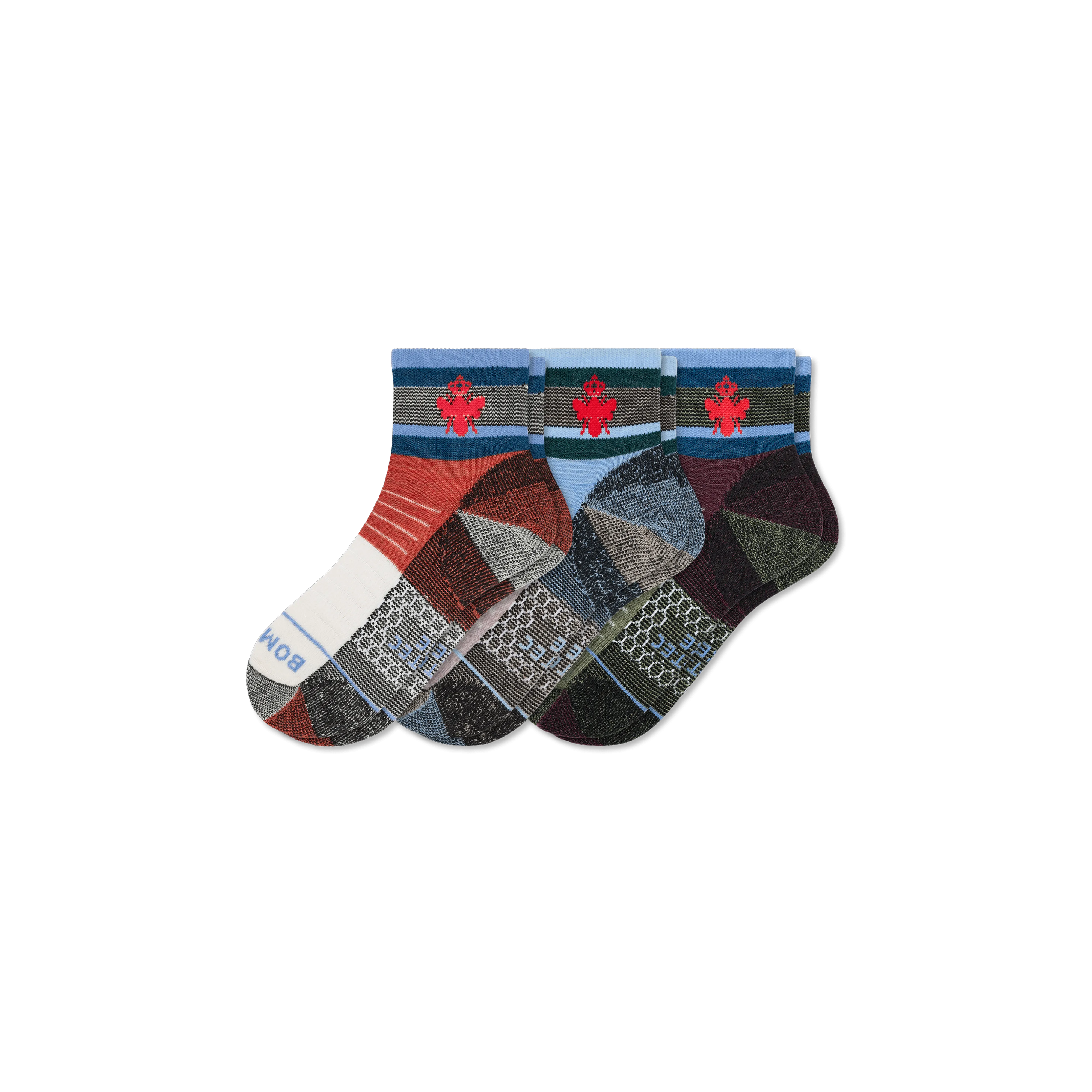 Cotopaxi x Bombas Merino Wool Blend Hiking Quarter Sock 3-Pack