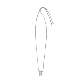 Adjustable Waterproof Statement Necklace with Courage Pendant in Silver Plating