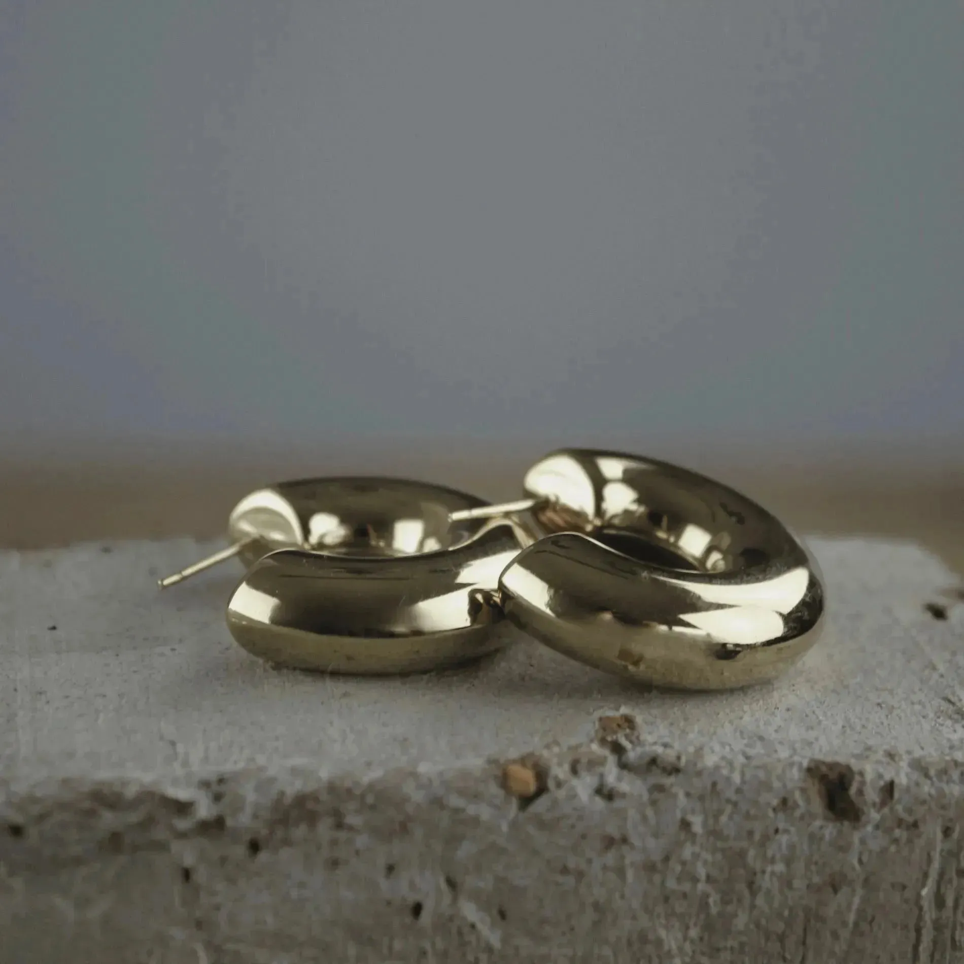 Courage Waterproof C Statement Earring 18 Carat Gold