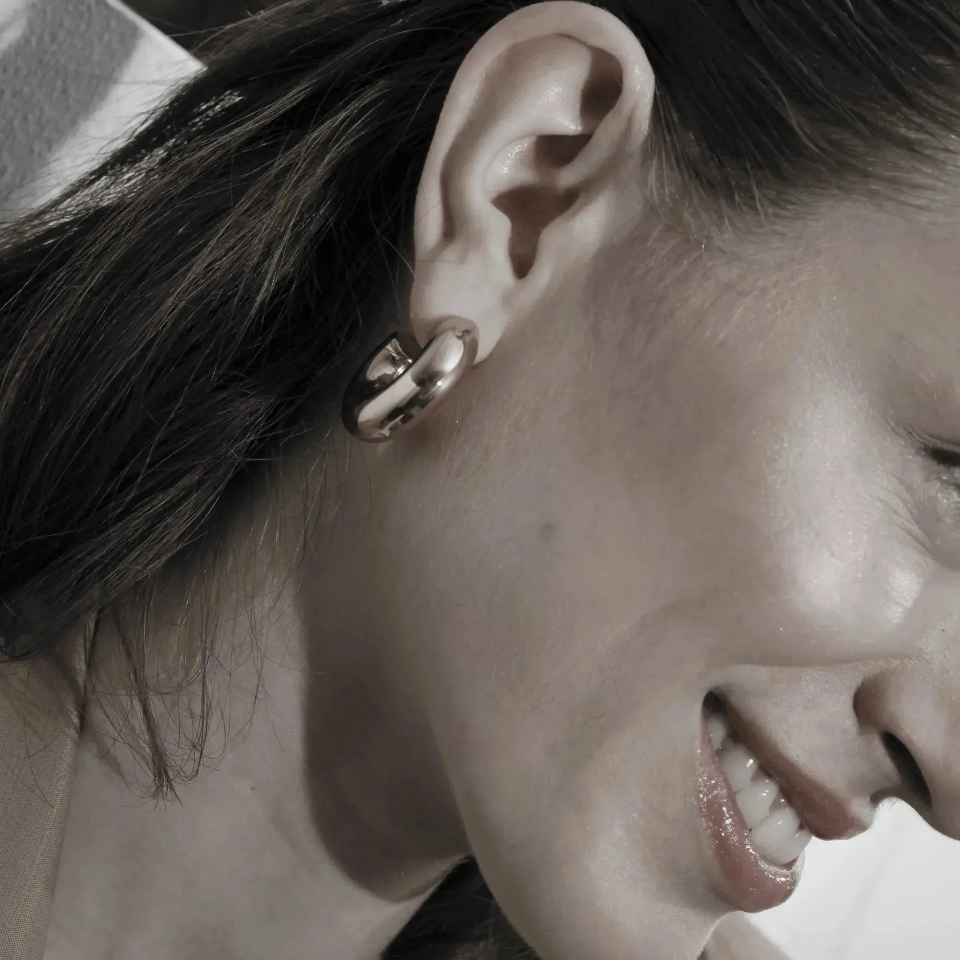 Courage Waterproof C Statement Earring 18 Carat Gold