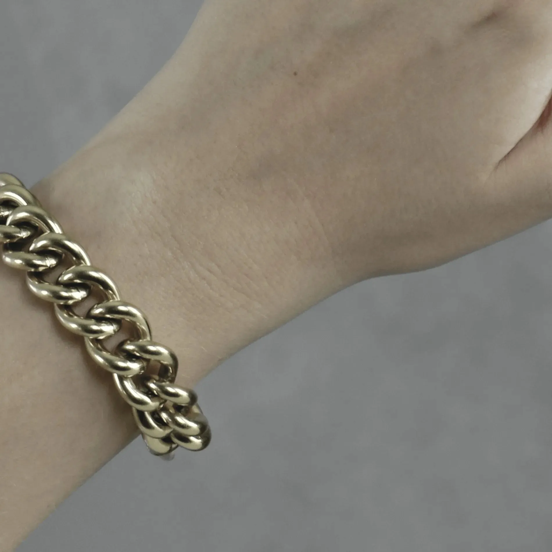 Courage Waterproof Mega Chunky Panzer Bracelet Silver Plating