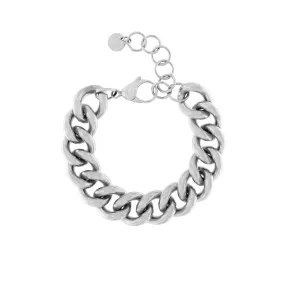 Courage Waterproof Mega Chunky Panzer Bracelet Silver Plating