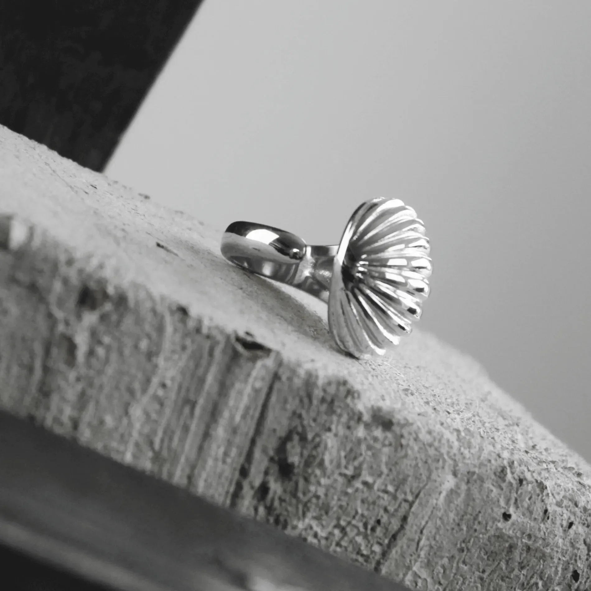 Courage Waterproof Ripple Paisley Ring Silver Plating