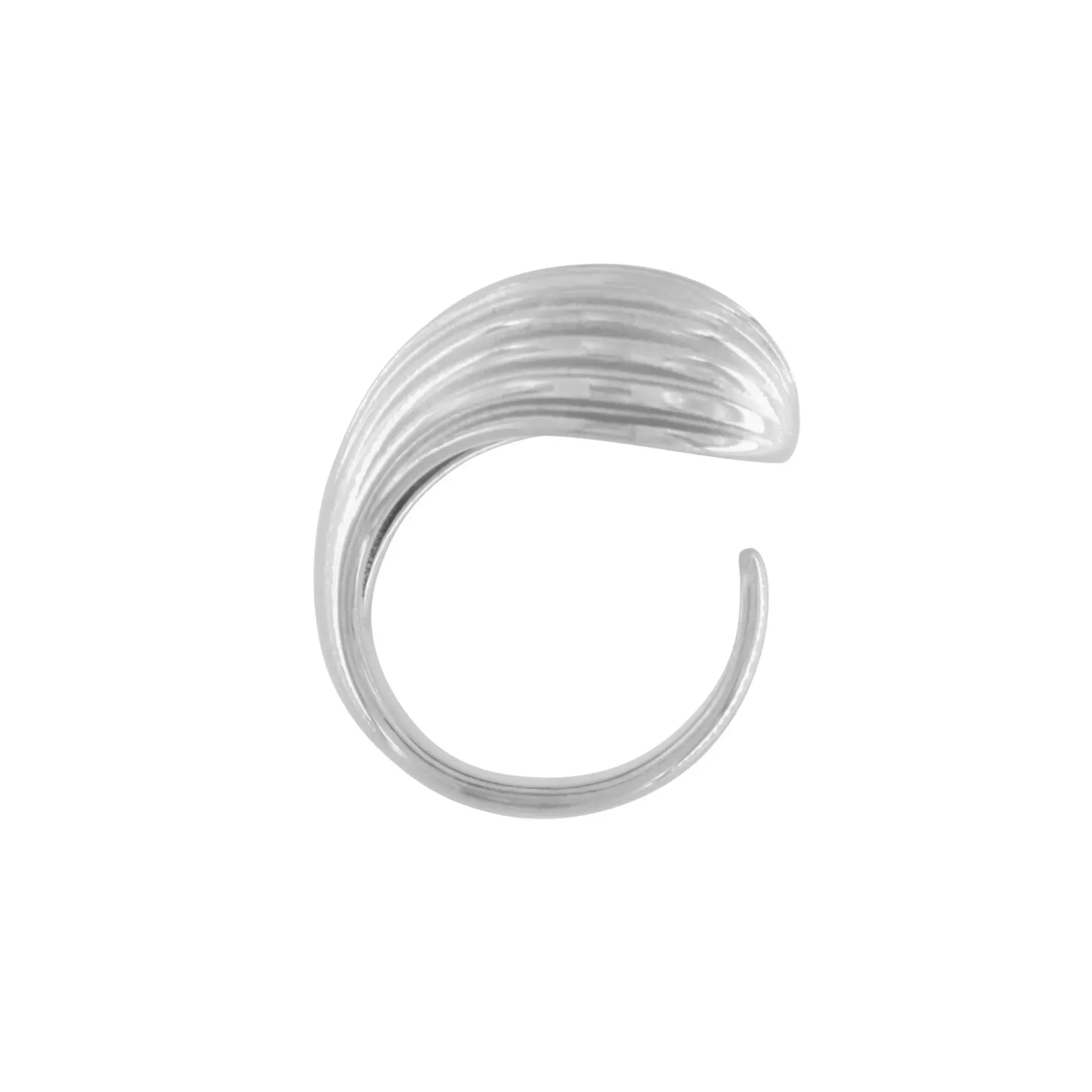 Courage Waterproof Ripple Paisley Ring Silver Plating