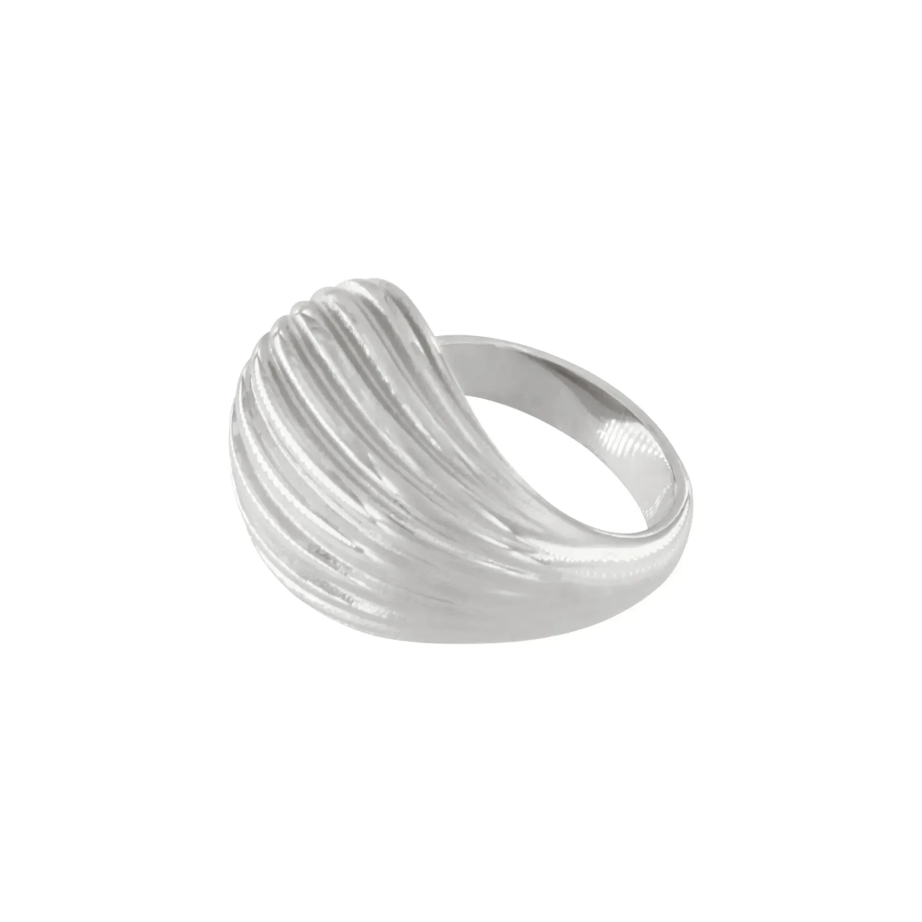 Courage Waterproof Ripple Paisley Ring Silver Plating