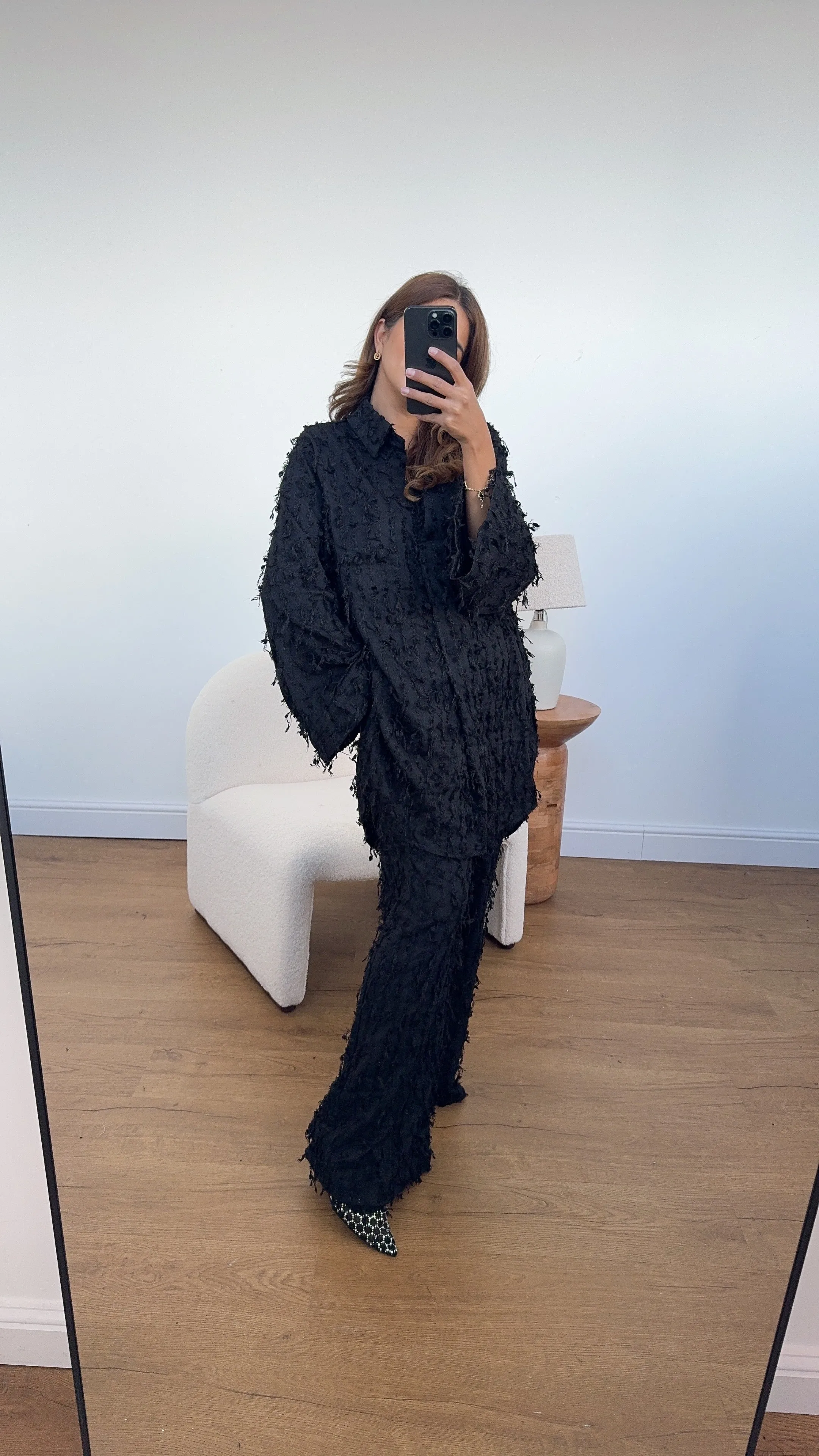 freyi fringe coord in black
