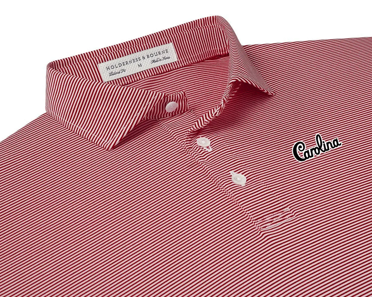 Striped Garnet Gamecock Polo Shirt from Holderness & Bourne with Script Detailing