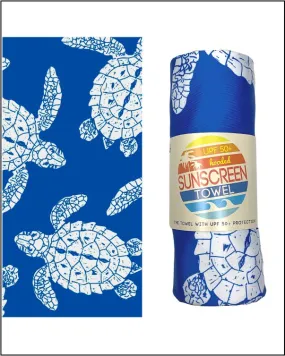 Hooded Child Sunscreen Towel - Sea Turtles