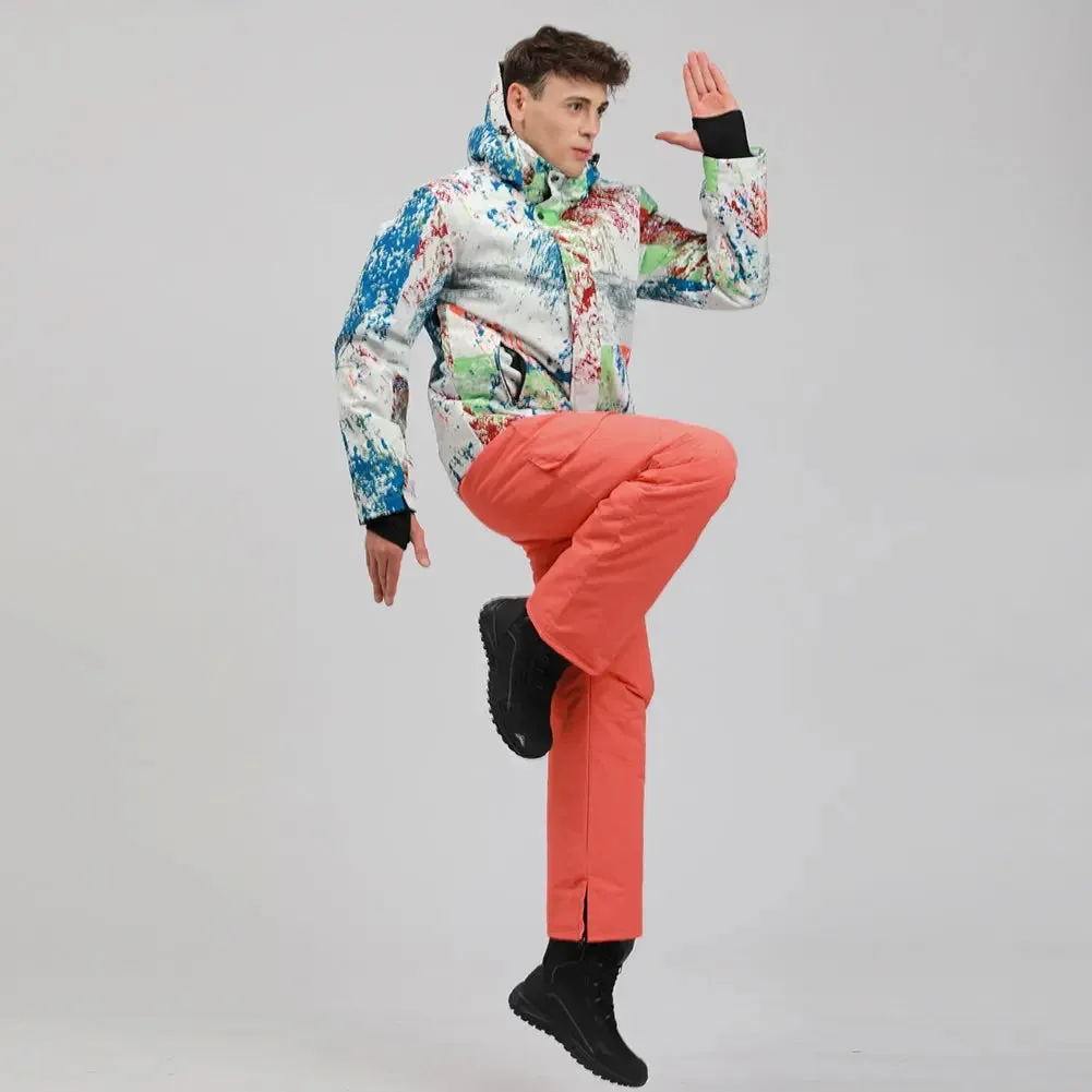 HOTIAN Men's Ski Suits Windproof Heightened Neckline