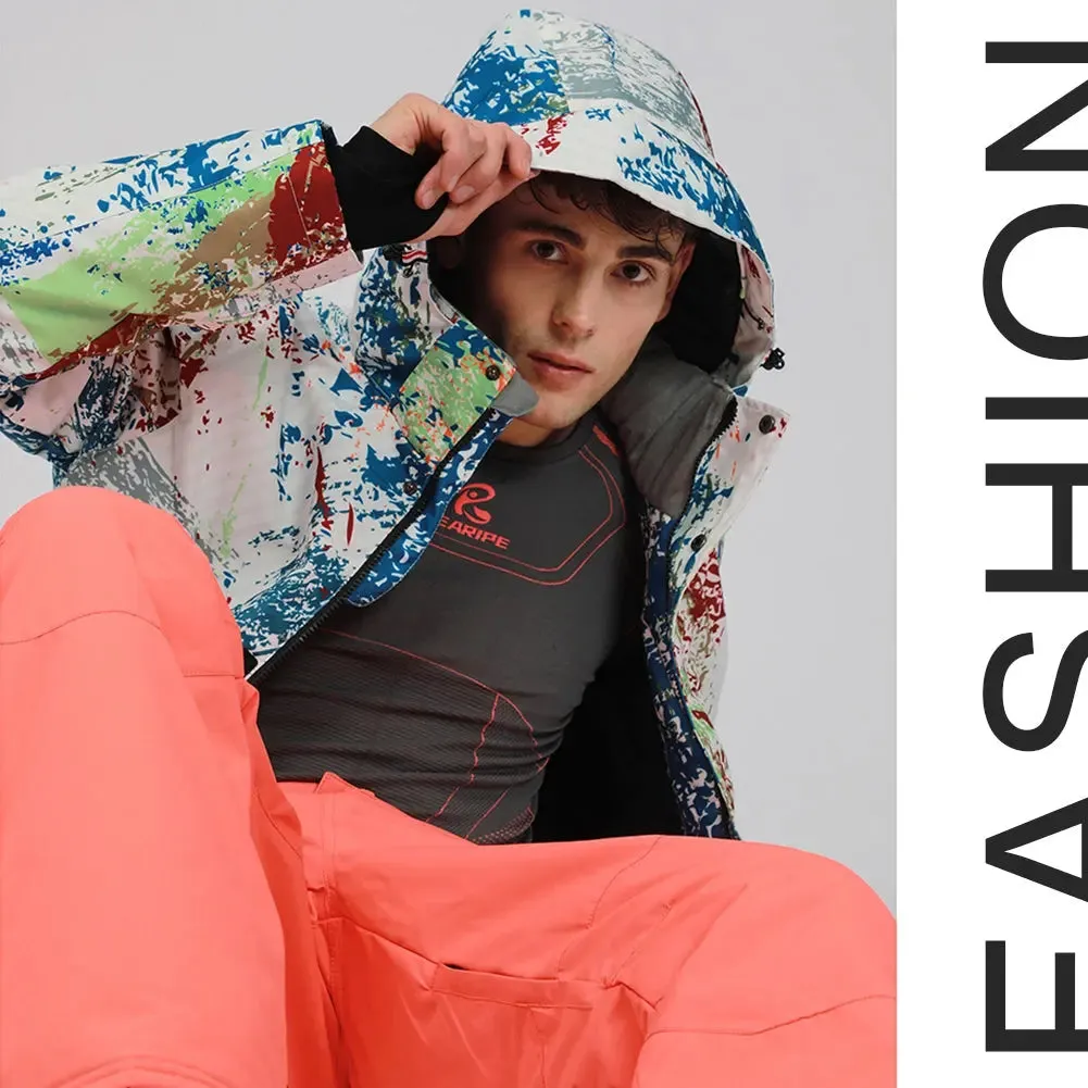 HOTIAN Men's Ski Suits Windproof Heightened Neckline