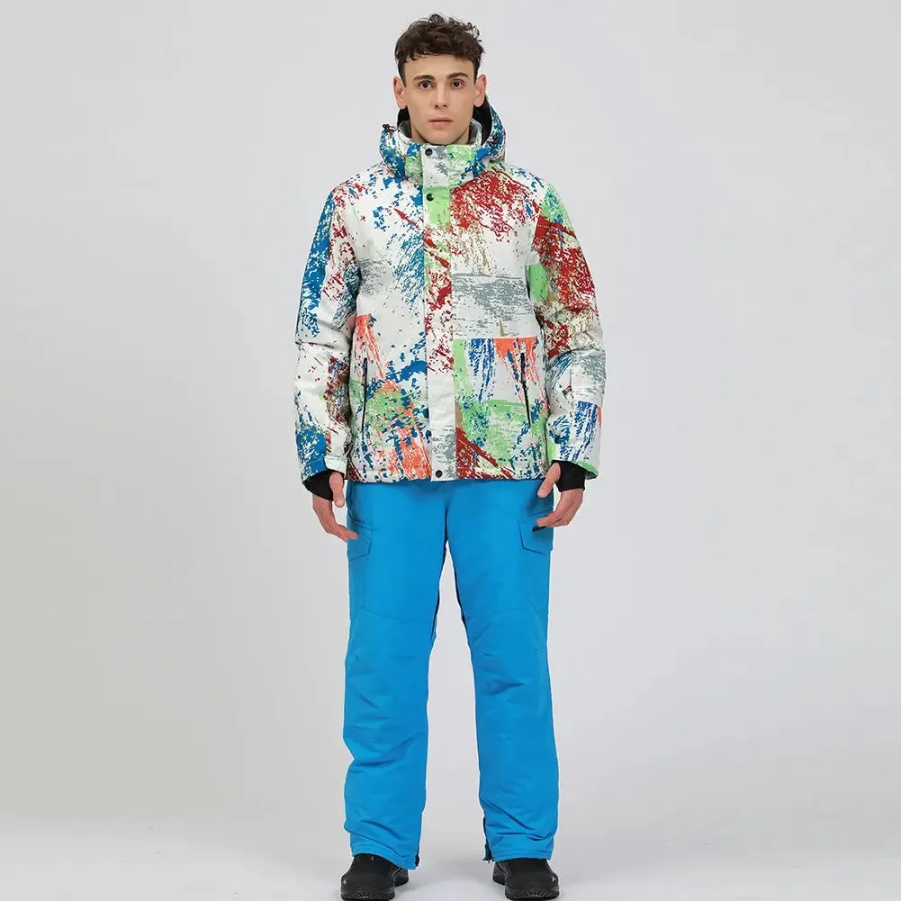 HOTIAN Men's Ski Suits Windproof Heightened Neckline