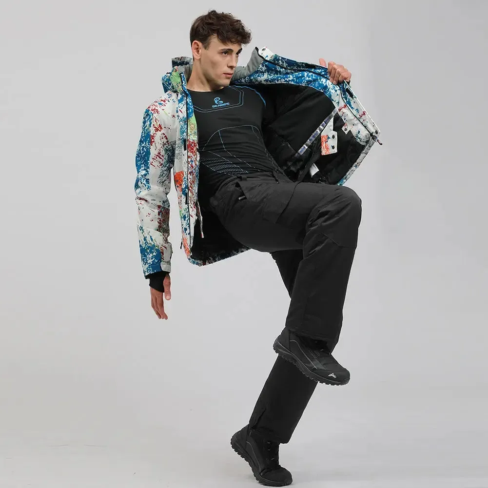 HOTIAN Men's Ski Suits Windproof Heightened Neckline