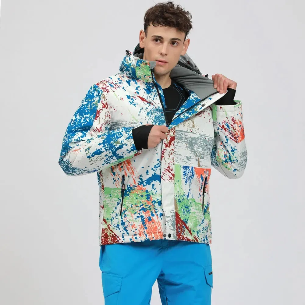 HOTIAN Men's Ski Suits Windproof Heightened Neckline